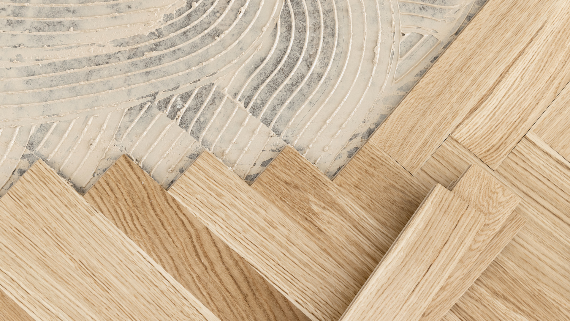 Herringbone hardwood floor installation detail, Ardon's Flooring Los Angeles